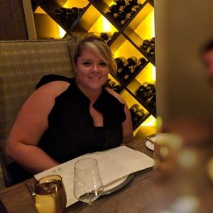 Black ruffle trim dress!